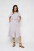 Melanie-Button Front Midi Dress
